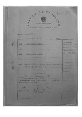 Dissídio Individual Nº 70/78