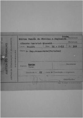 Dissídio Individual  N° 162/53