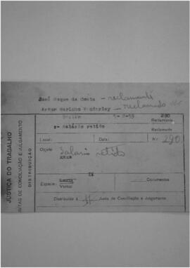 Dissídio Individual  N° 145/53