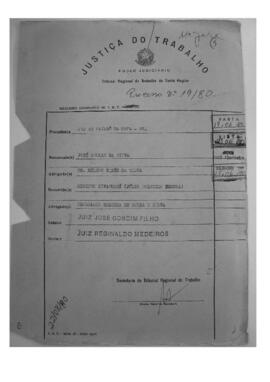 Dissídio Individual Nº 19/80