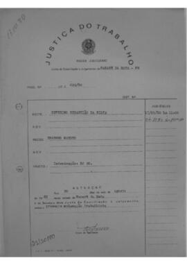 Dissídio Individual Nº 622/80