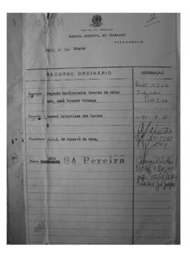 Dissídio Individual Nº 611/66