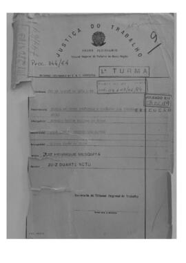 Dissídio Individual Nº 744/64