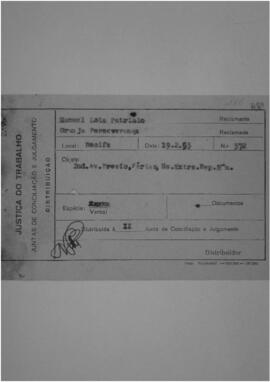 Dissídio Individual  N° 186/53