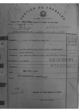 Dissídio Individual Nº 157/78