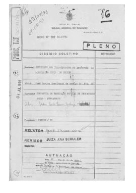 Dissídio Coletivo N° 37/91