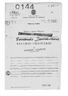 Dissídio Coletivo Nº 39/85.3