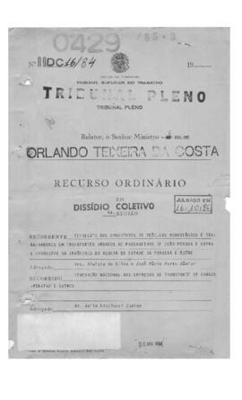 Dissídio Coletivo N° 16/84.v1