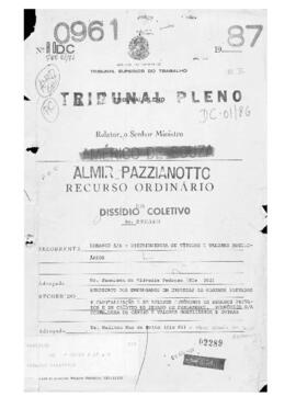 Dissídio Coletivo N° 01/86.3