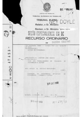 Dissídio Coletivo Nº 47/91.3