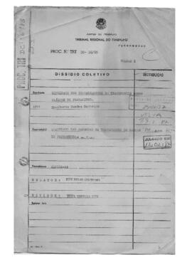 Dissídio Coletivo Nº 16/85.1