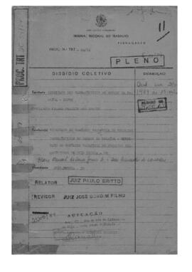 Dissídio Coletivo N° 04/84