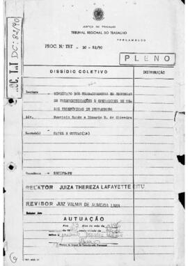 Dissídio Coletivo Nº 82/90.1