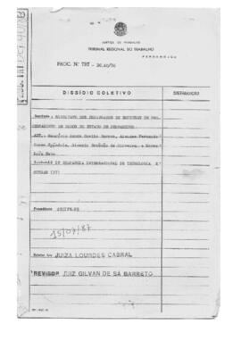 Dissídio Coletivo N° 40/86
